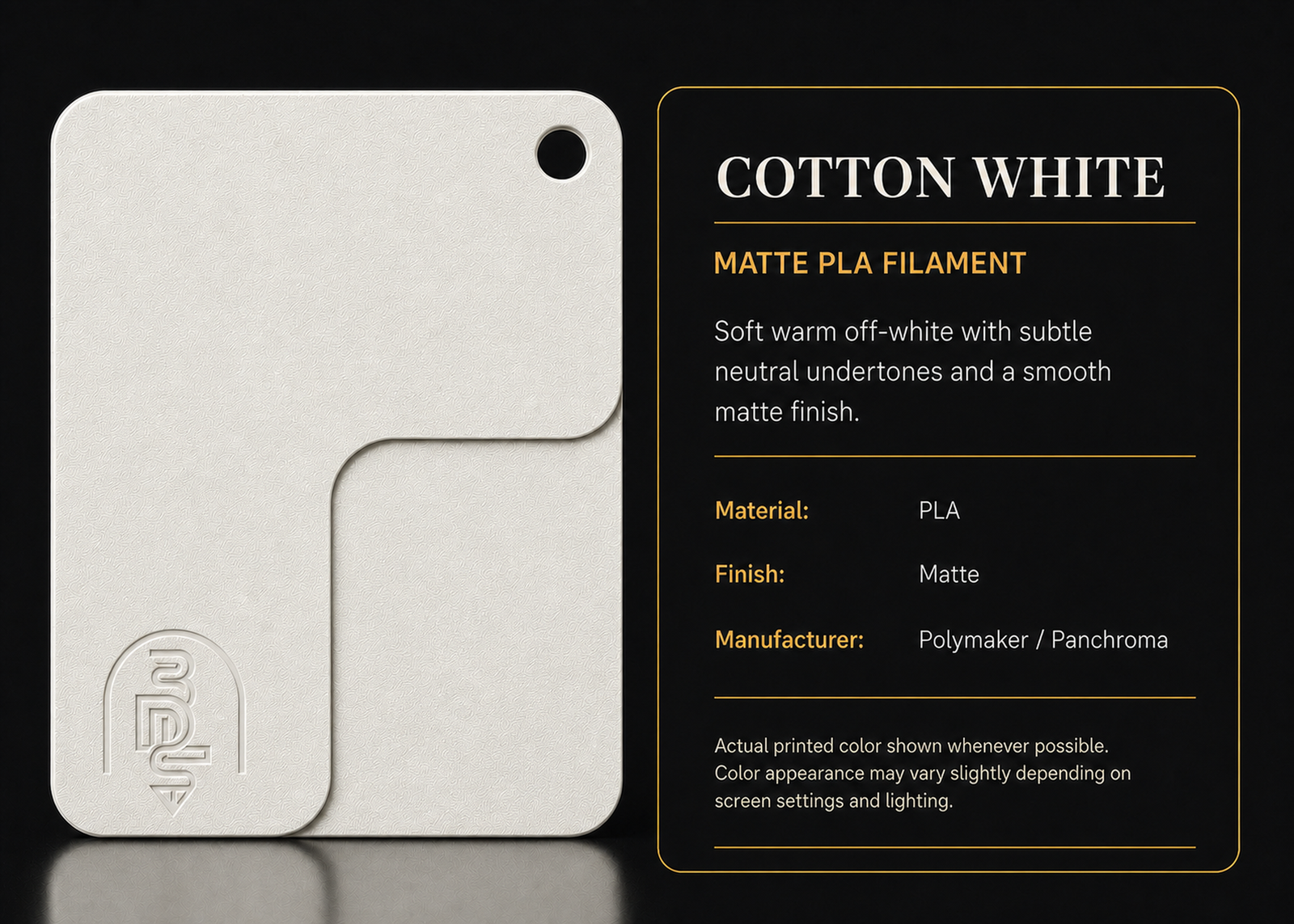 Cotton White filament swatch
