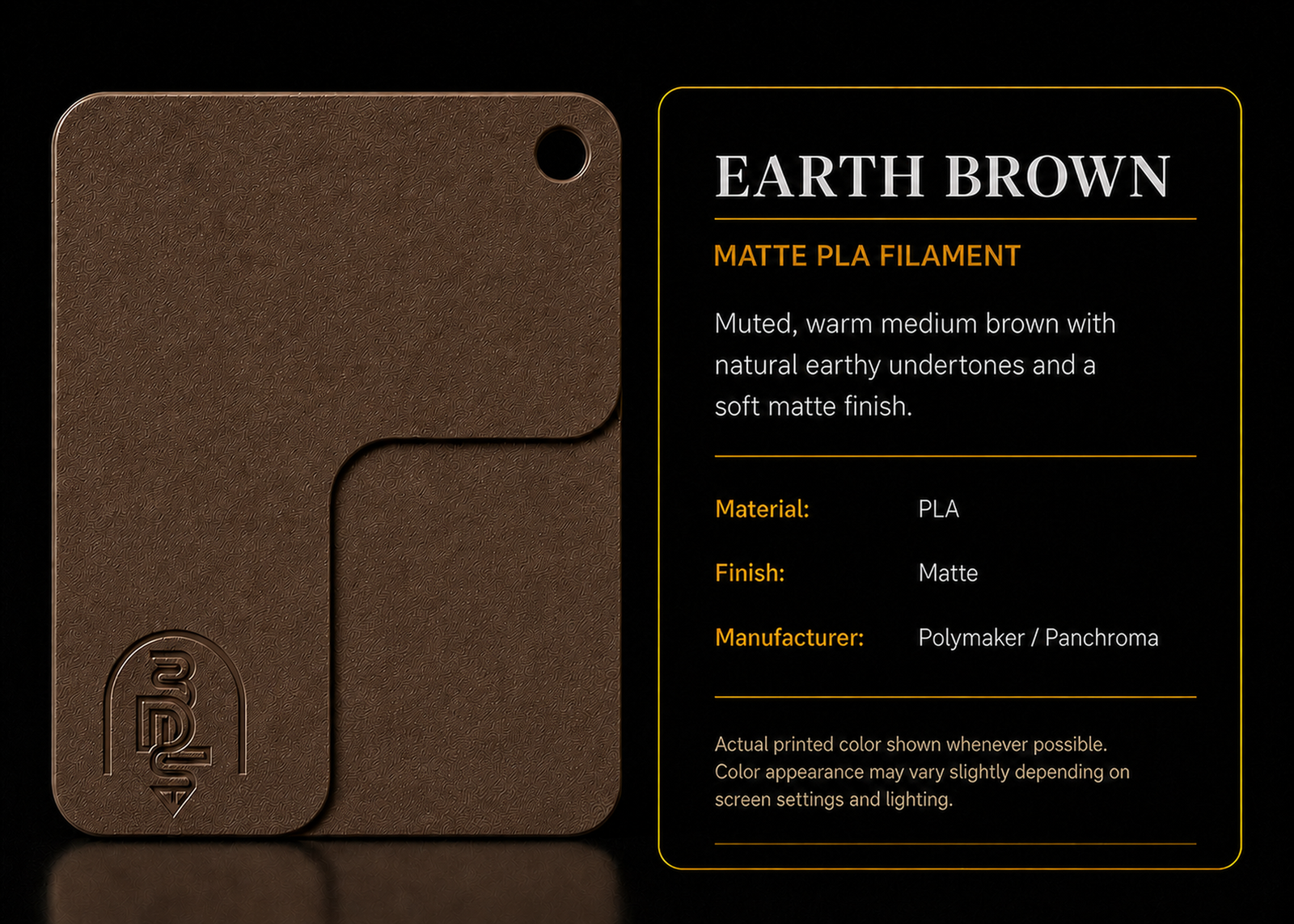Earth Brown filament swatch
