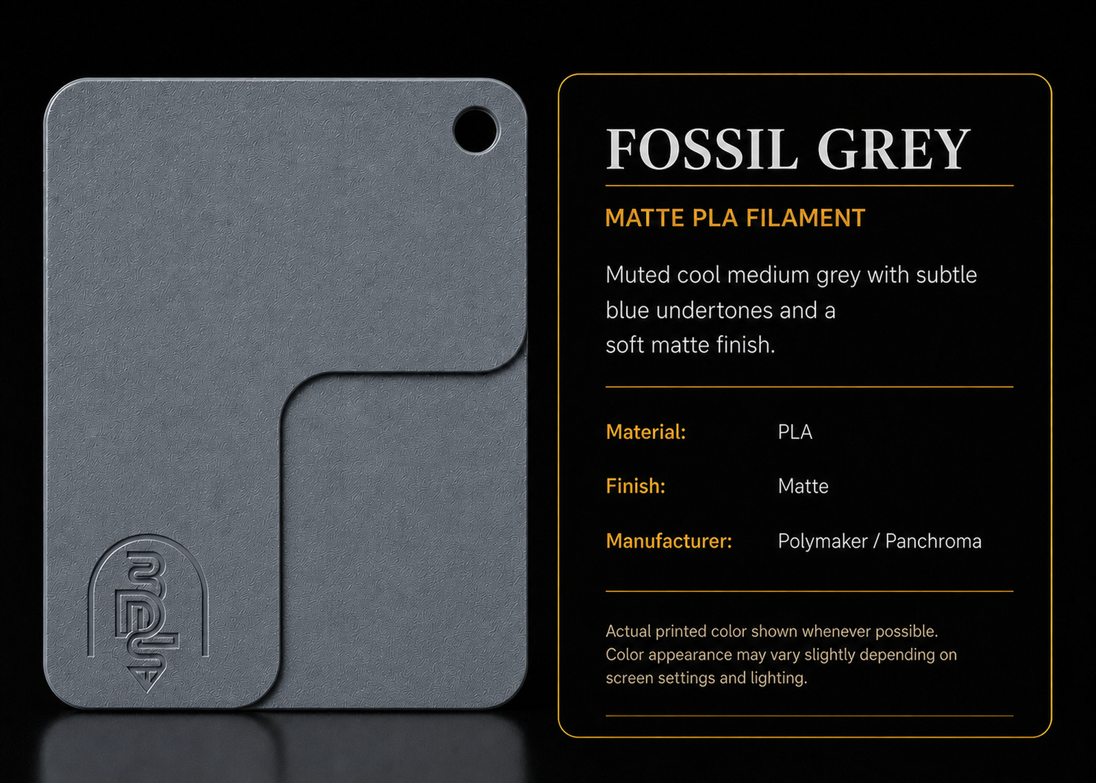 Fossil Grey filament swatch