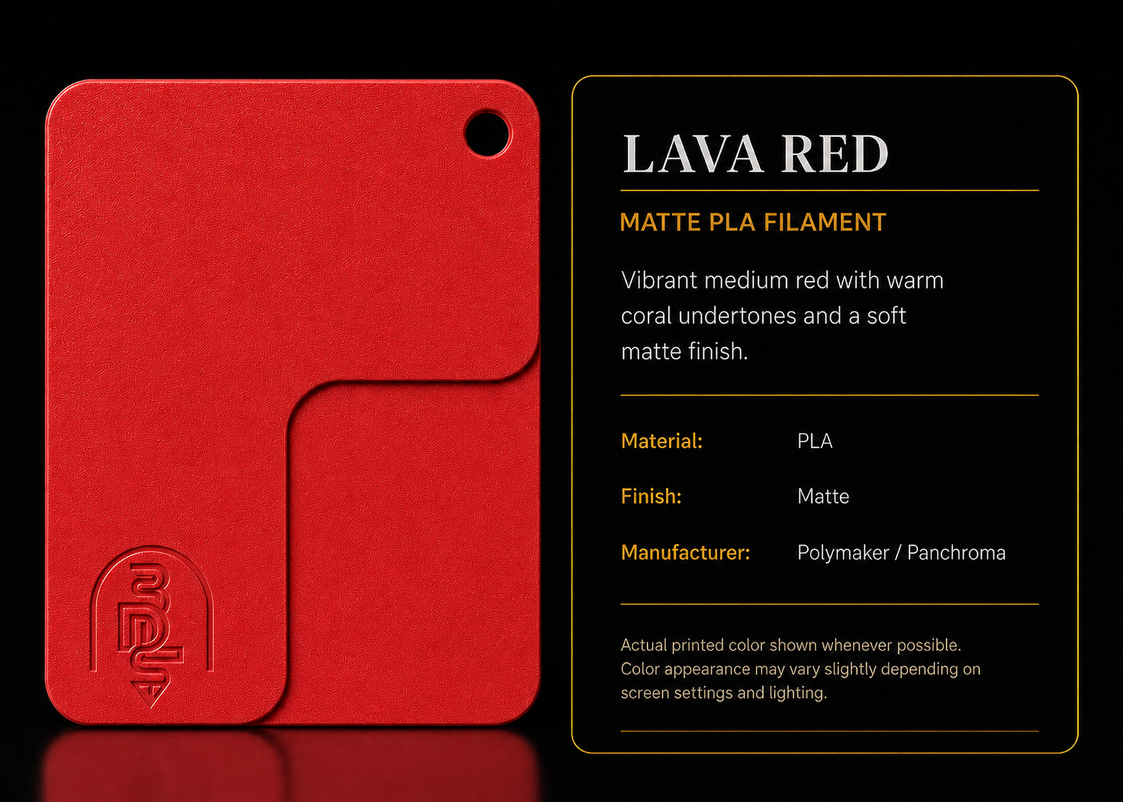 Lava Red filament swatch