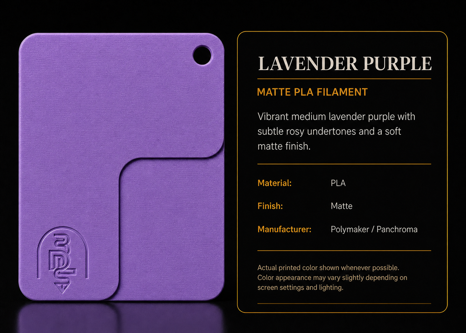 Lavender Purple filament swatch