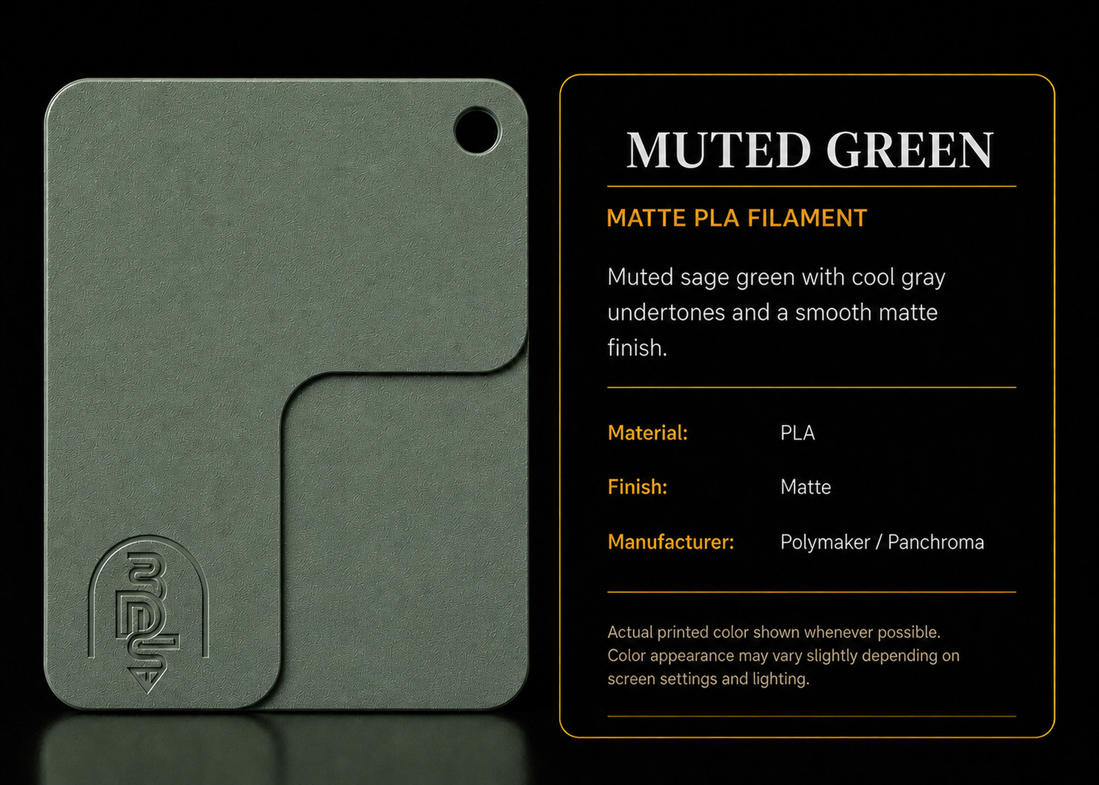 Muted Green filament swatch