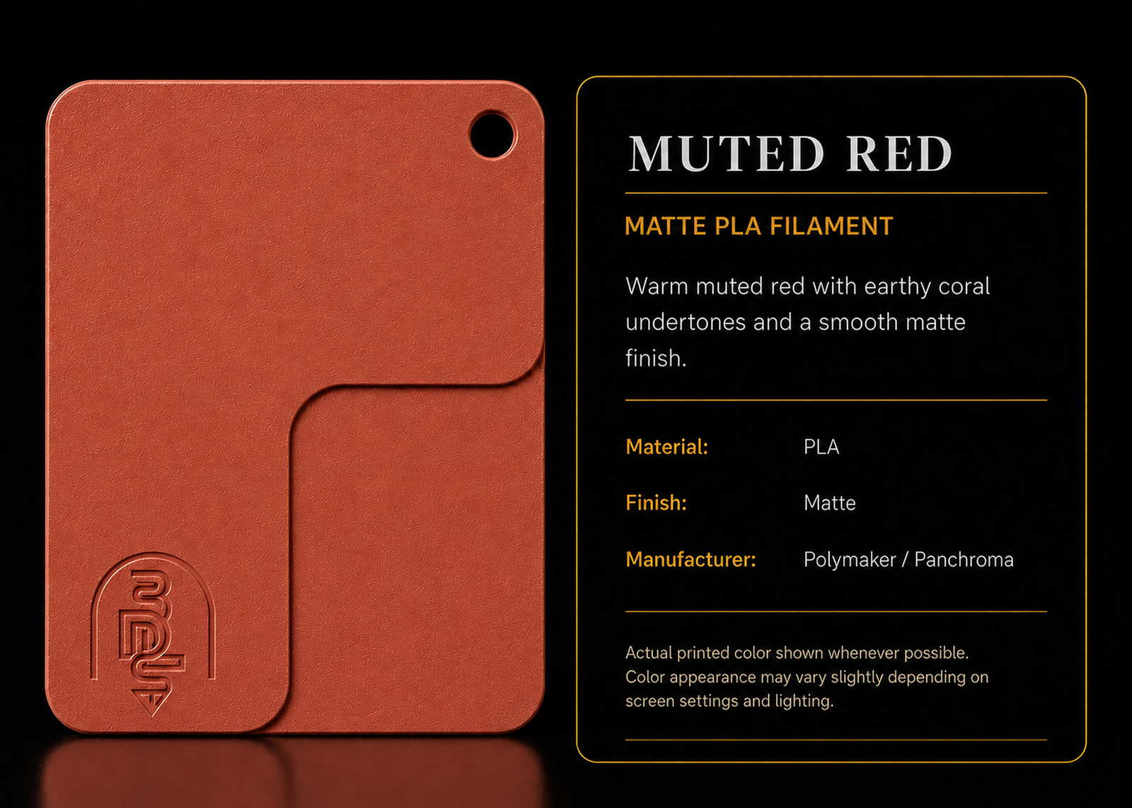 Muted Red filament swatch