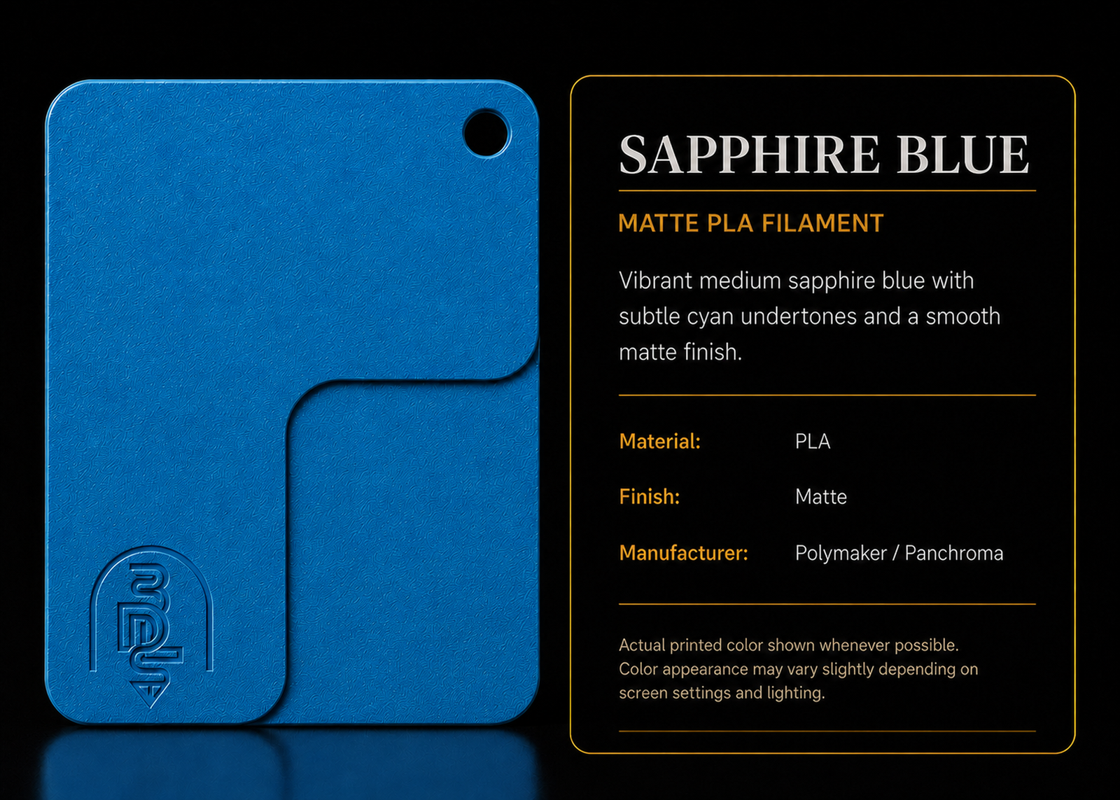 Sapphire Blue filament swatch