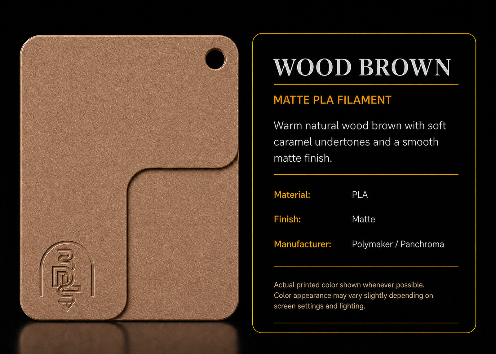 Wood Brown filament swatch